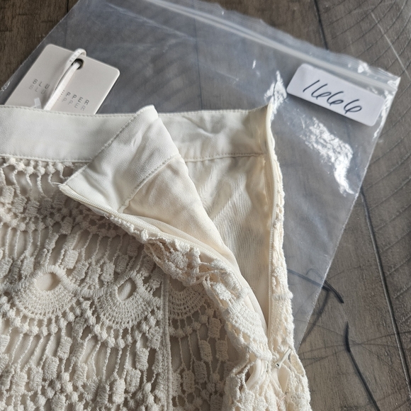 Blu Pepper Crochet High-low Cream Maxi Skirt Size Large Beachy Summer - Picture 8 of 10